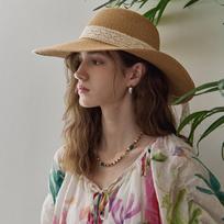 Maxza Lace Ribbon Wide Raffia Floppy Hat Ze07am006na beige