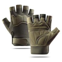Vintage Racing Gloves Wear-Resistant Half Finger Gloves  Motorcycle Equipment Accessories XL žalia