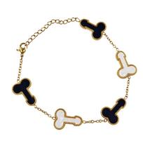 luxurious Hip Hop Punk Personality Genital prank Titanium Steel Gold Color Bracelet For Men Women Girl Jewelry Y2K Accessories