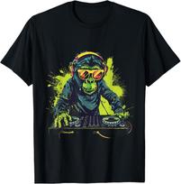 DJ Monkey Splash Monkey DJ Turntable DJ Monkey House Music T- Unisex T-Shirt XXL
