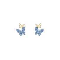 Cercei Dama Butterfly Design Zircon Earrings Gold/Blue Fashion Jewelry Gift