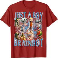 Just A Boy Who Love Brainrot Meme Italian Bootleg TShirt All Brainrot Italian Meme for Unisex Women Boys Fashion Saying Tee Y2k S