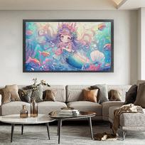 Mermaid Printed Cross Stitch Kit 90x50cm DIY 9CT Embroidery Craft Set Decor China Mainland