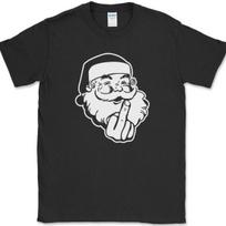 MIDDLE FINGER SANTA T-Shirt Funny F-CK Claus Humor Joke Christmas Tee XXL