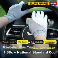 SupFire Cycling Gloves Summer Sun Protection Full Finger UV Resistant Anti-Slip Electric Bike  Gloves Thin Half Finger Exposed