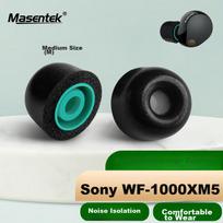 Ear Tips for Sony WF-1000XM5 Noise-Cancelling Bluetooth Earbuds, SONY WF-1000XM5/3/4, Memory Foam Original Accessories, In-Ear Silicone, Black Medium