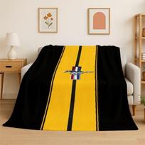 Retro Mustang Racing Car Ženklas Flanelinis pledas Minkštas šiltas pledas miegamajam svetainei lovai kelionei stovyklavimui iškylai Dovana 75x90cm