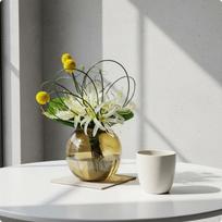 Artificial Floral Centerpiece Low Maintenance Modern Faux Flower Vase Realistic Look Fake Plant