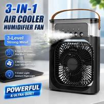 Three-in-one Fan Air Conditioner LED Light Portable Humidifier Air Conditioner Fan 3/4 Wind Speed Outdoor Travel Water Spray Fan