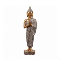 Buddha Statue with Pedestal Toned Standing Decorative Sculpture for Buddhists,