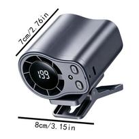 Clip On Car Fan Low Noise LED Display USB Rechargeable Handsfree Clip Fan Personal Air Cooler for Driving Cycling Camping