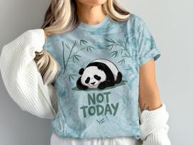 Cute Panda Not Today T-Shirt, Funny Animal Graphic Tee, Cute Panda Graphic Shirt, Comfortable Casual T-Shirt, Gift for Animal Lovers 4XL