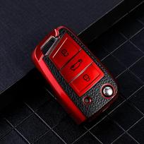 Skirta Volkswagen VW Polo Golf7 MK7 Tiguan, skirta Skoda Octavia Kodiaq Karoq, skirta Seat Ateca automobilio raktų dėklo dangtelio maišelio raktų pakabuko apsaugai raudona