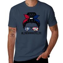 LineUnisex Wife Life Messy Bun Hair 4th of July TShirt Holiday Lightweight TShirt S