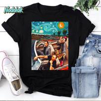 Salvador Dali And Vincent Van Gogh And Frida Kahlo In Car Starry Night Vintage T-Shirt, Frida Kahlo Shirt, Salvador Dali Shirt L