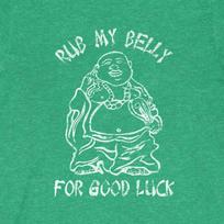 RUB MY BELLY FOR GOOD LUCK  Vintage Look  50 50 Blend Gym T-Shirt buddha M