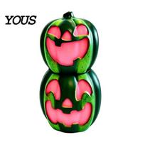 Spooky Party Supplies Watermelon Color Pumpkin Night Light, Resin Layered Glowing Hollow Out Decor Figurine, Tabletop Ornament, Festive Home Watermelon