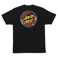 New Santa Cruz Skateboard T-Shirt Flamed MFG Dot Black XL