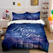 Bible Verse Bedding Set Jeremiah 29:11 Bedding set (1 duvet cover, 2 pillowcases, duvet not included) 135x200cm