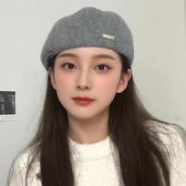 Women's Large Circumference Retro Woolen Warm Beret Hat One Size
