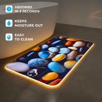 Low Profile Bath Mat Quick Dry Bathroom Floor Rug Elegant Bathroom Mat  Bathtub Area Style1