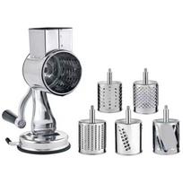 Stainless Steel Vegetable Slicer Suction Base Food Chopper Rotary Grater  Potato Carrot Cutting white