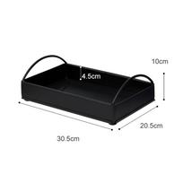 European Iron Art Leather Tray, Light Luxury Key Plate, Desktop Box, Dressing Lipstick Storage Plate, Home Decoration tamsiai mėlyna spalva