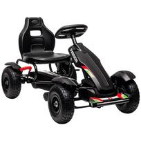 Metal Kids Pedal Go Kart with Adjustable Seat Inflatable Tyres Black 121 x 58 x 61 cm juoda