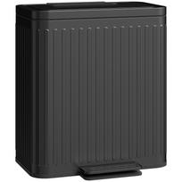 40L Dual Compartment Rubbish Bin, with Soft-Close Lid - Black 45.5 x 36.5 x 51 cm juoda