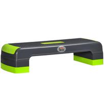 Aerobic Step with 3-Level Adjustable Heights for Home, Office Exercise, Grey and Green 78 x 28 x 20 cm
