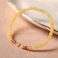 925 Silve koi Bracelet for Women Yellow Jade Beads Wealth Ethnic Jewelry Birthday Gift