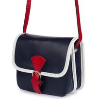 Women's Leather Small Messenger Bag Beltimore Navy Blue K66