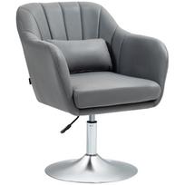 Swivel Chair, Height-Adjustable Office Chair, Polyester, Metal, 60 x 60 x 79-91 cm, Dark Grey 60 x 60 x 91 cm tamsiai pilka spalva