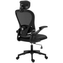 Office Chair, Ergonomic Desk Chair with Flip-Up Armrests, Adjustable Lumbar Support, Black 64 x 63 x 125 cm
