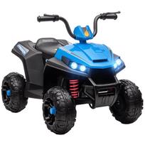 Electric Kids' Quad Bike, Light & Music, Suspension, 5 km/h, 50 Min. Riding Time, for 3-5 Years, Blue 85 x 55.5 x 62 cm