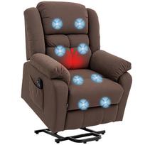 Riser Recliner Chair with Massage Function and Lumbar Heating, Recliner Chair with Remote Controls and Side Pockets, Dark Brown 102 x 92 x 104 cm ruda