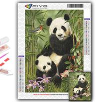 5D „pasidaryk pats“ deimantinis siuvinėjimas „Animal Panda“ deimantinis paveikslas, mozaikos namų dekoravimas Full Round 20X30CM