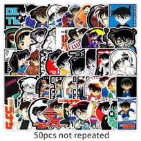 Detective Conan colorful stickers, 50 pieces (not repeated), waterproof and sunscreen. gray