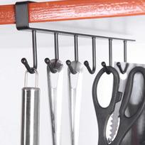 Cup Board Hanging Hook Cabinet Glass Mug Holder Rack Organizer Home Kitchen juoda