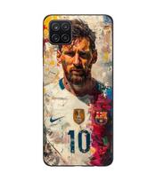 Maniacase Case For Samsung Galaxy A12 Messi Barcelona Argentina Champion Prime No. 10 juoda