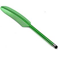 Feather Shape Capacitive Stylus Touch Screen Pen for iPhone Tablet žalia