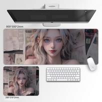 Extra Large Non-Slip Cat Girl Anime Gaming Mouse Pad - Soft Desk Mat Goddess of Time