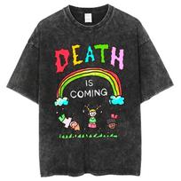Death Is Coming Y2k Tiki T-shirts Men Women Webshop Anime Graphic Printed Short Sleeve T Shirt Cotton Top Tee S