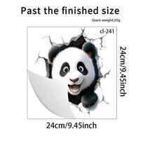 3D Cute Cartoon Panda Breaking Through Wall Toilet Sticker Self-Adhesive Waterproof Removable Bathroom Home Decor Art 24x24cm įvairiaspalvis