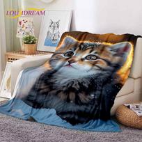 3D persų katė, miela Kaliko katė, Ragdoll animacinių filmų minkštos antklodės, šiltai išmeta antklodė pikniko lovoms sofa Namų miegamasis Dovana vaikui 75x90cm
