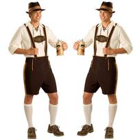 Vyriškas Oktoberfest alaus karnavalo odinių kelnių rinkinys XXL black