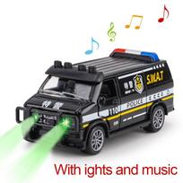 1:32 Mini Car Diecast Ambulance Fire-Truck Policecar Model Sound And Light Vehicle Simulation Collection Gifts Toys Boys
