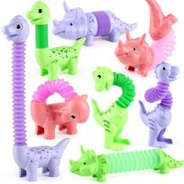 Telescopic Dinosaur Tubes Stress Easing Toys Vibrant Multi-Colored Educational Diy Stretchable Toy Creative Fun Decompression Gifts