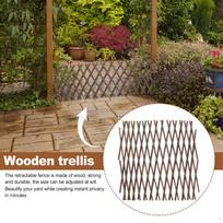 Retractable Garden Fence Trellis Plant Climbing Support Lattice Panel Screen for Outdoor Indoor white