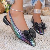 2026 Summer New Flat Bottom Glitter Bow Cross-Border Flats Sandals In Stock 36